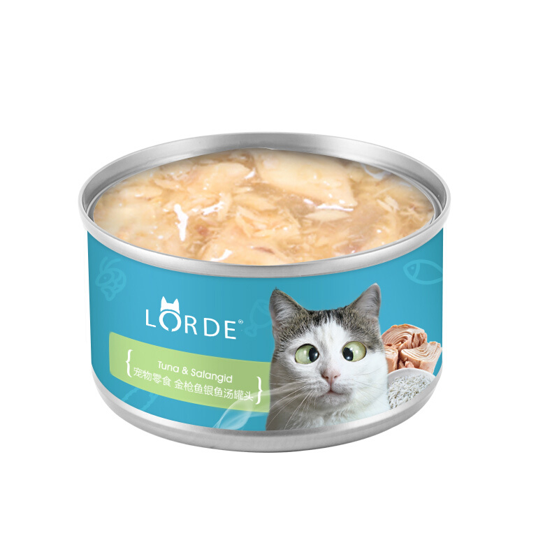 lorde里兜 宠物猫粮 汤罐头猫罐头80g*6罐 金枪鱼混合口味 猫湿粮