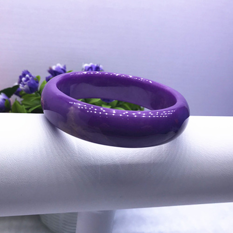 美国紫云母手镯女 款紫色宝石手镯香芋色水晶手镯厂家直销 50-51