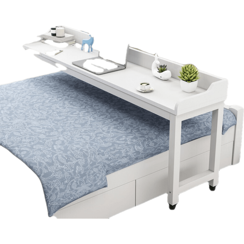 嘉际 跨床桌可移动家用床上床尾电脑桌双人书桌程潇同款懒人桌床边长桌 100*40*80(配80床)