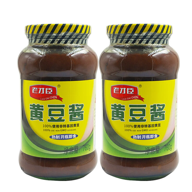 老才臣 黄豆酱  熟酱炸酱面炖肉酱 厨房增鲜调味品 760g*2瓶装
