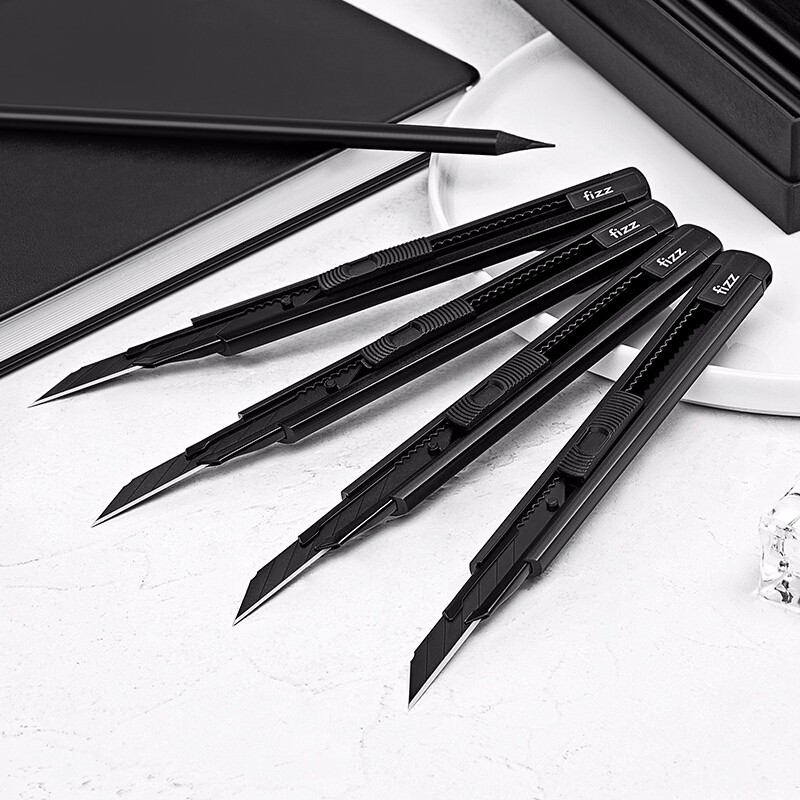 飞兹(fizz) 美工刀加厚铝合金外壳多功能切纸刀削笔高刀片裁纸刀手工