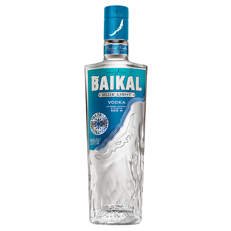 再降价：俄罗斯 russia国家馆 贝加尔湖蓝光伏特加 500ml*1瓶
