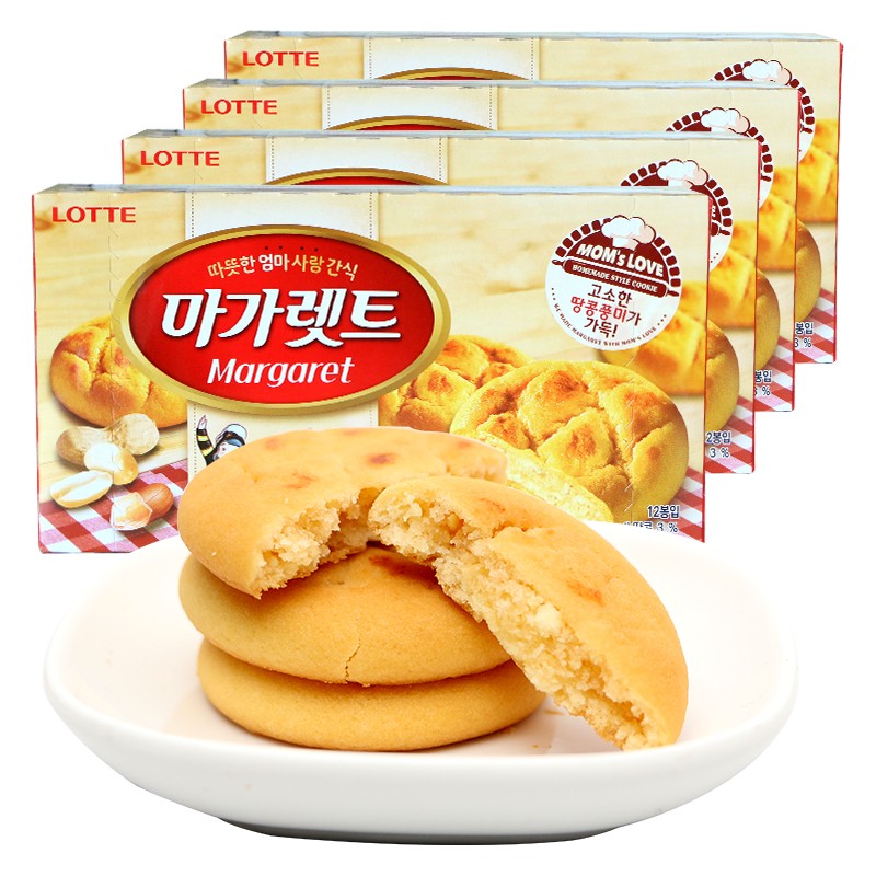 LOTTE韩国进口食品 乐天玛加利奶油饼干蛋糕264g*4盒独立包装儿童分享早餐零食办公休闲小吃 264g*4盒