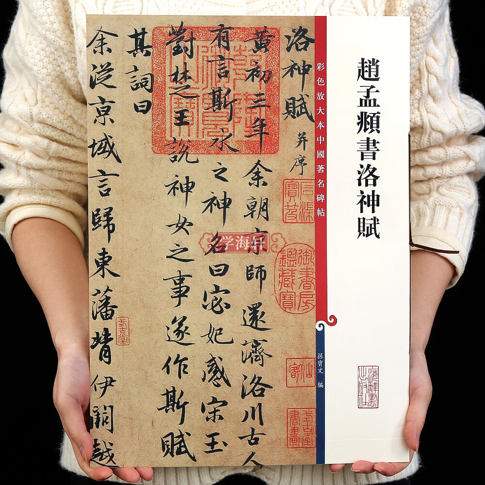 赵孟頫书洛神赋 高清彩色放大中国碑帖繁体旁注赵体赵孟俯行书毛笔