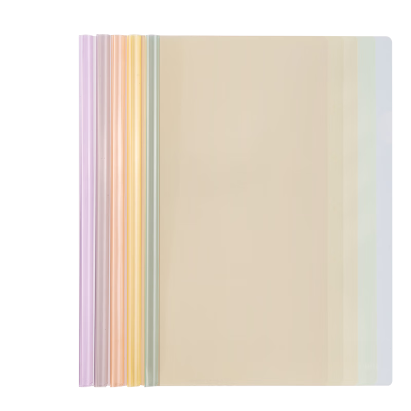 得力(deli)10只A4抽杆夹 觅光系列水滴杆拉杆夹文件夹学生试卷简历报告夹产检分类收纳 PP662