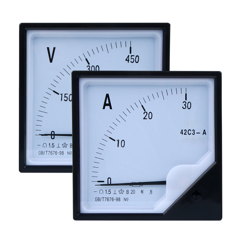 惠利得直流电压表指针式电流表仪表42c3-v a直流数字电量表电压表头