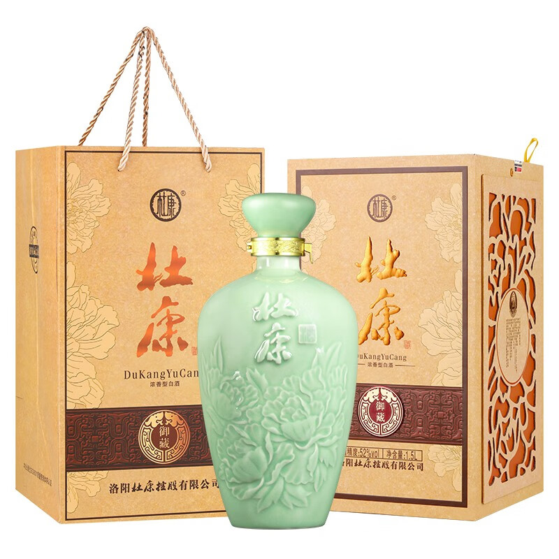 杜康御藏白酒52度1.5L【青瓷坛装】浓香型纯粮酒口粮酒粮食酒送礼礼盒 52度 1500mL 1坛 单坛酒盒装