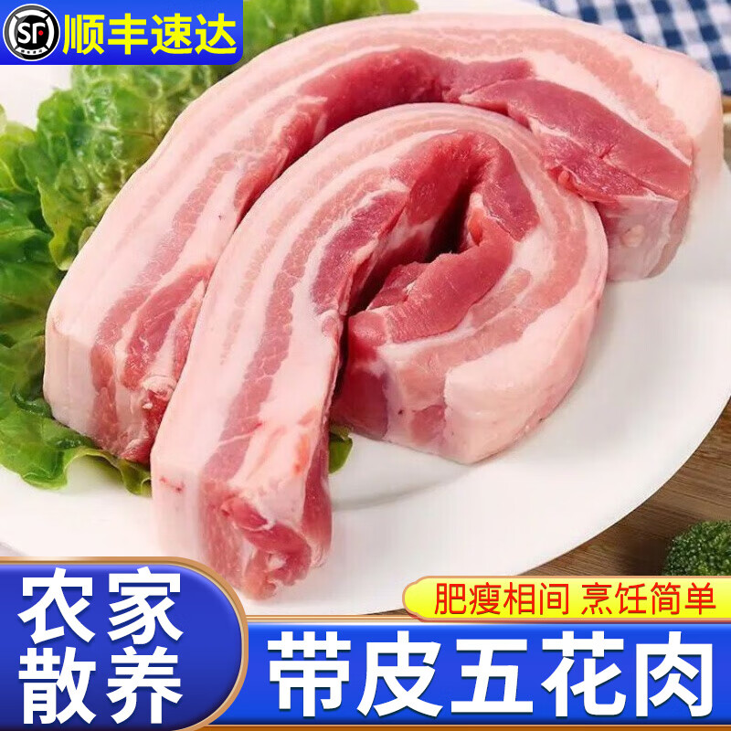 巴卡顺多新鲜猪五花肉农家土猪肉速冻农家散养生鲜 一斤