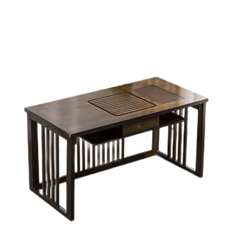 茶桌椅组合中式茶桌茶台办公室楠竹茶道桌现代简约茶具套装一体带烧水壶喝茶桌子客厅家用 120cm茶桌