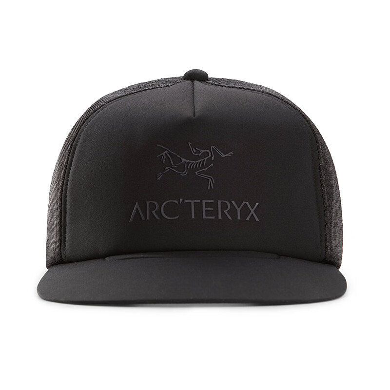 始祖鸟(arcteryx)logo flat brim 轻量透气 男女款休闲棒球帽 黑色