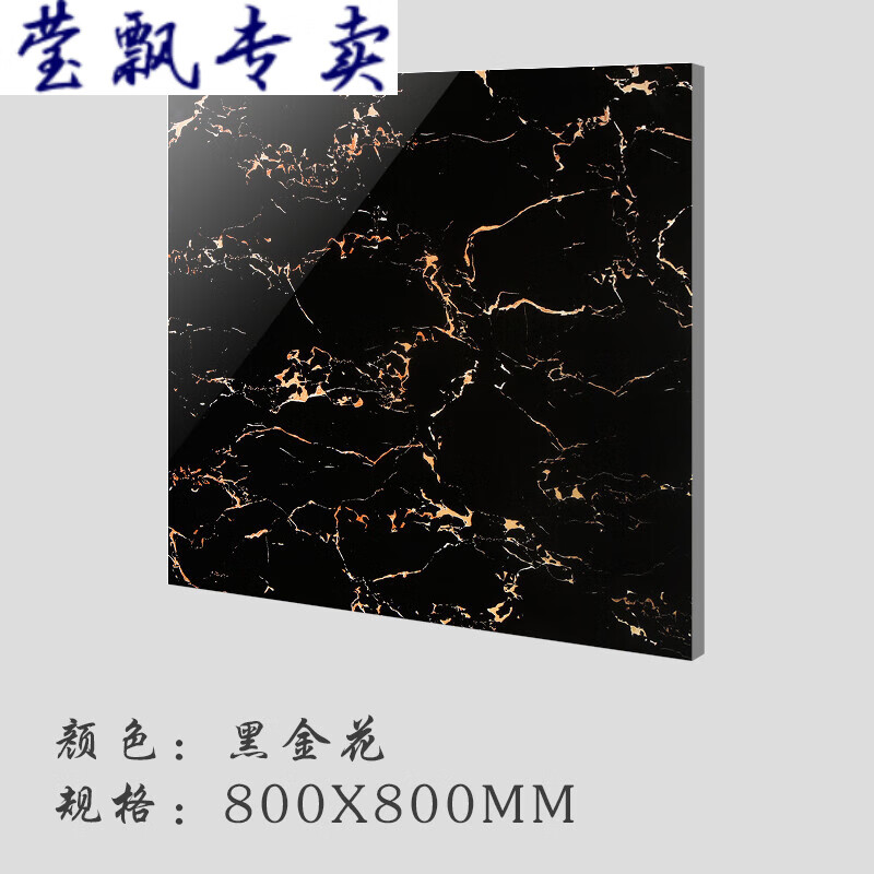 vieruodis新款黑色金刚大理石瓷砖800x800客厅滑耐磨深色地板砖背景墙