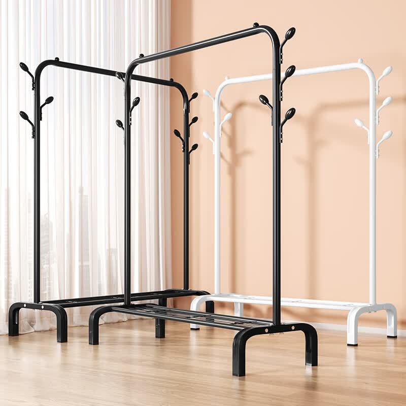 挂衣架折叠宿舍用室内卧室学生晒衣架家用凉衣服杆架子 110cm黑树杈钩