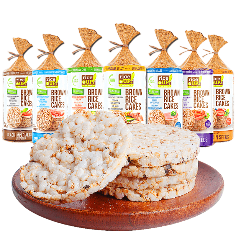 甘齿记(rice up)糙米饼干 保加利亚进口什锦谷物糙米饼 原味糙米饼