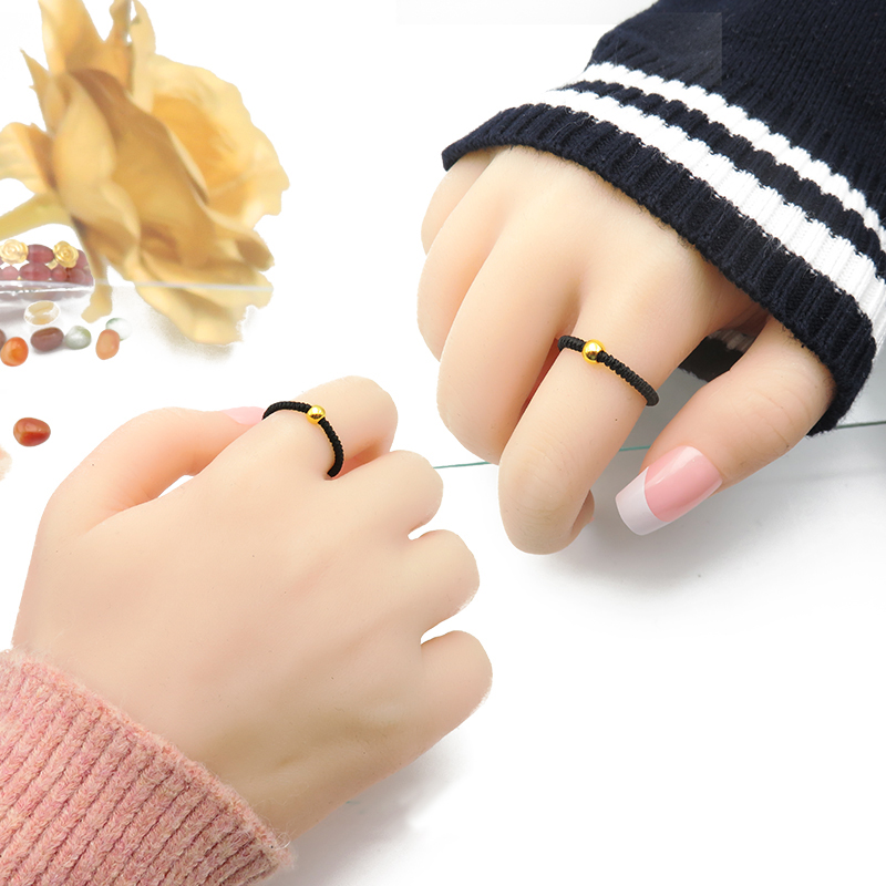 红书抖音同款单颗转运珠戒指|金重约0