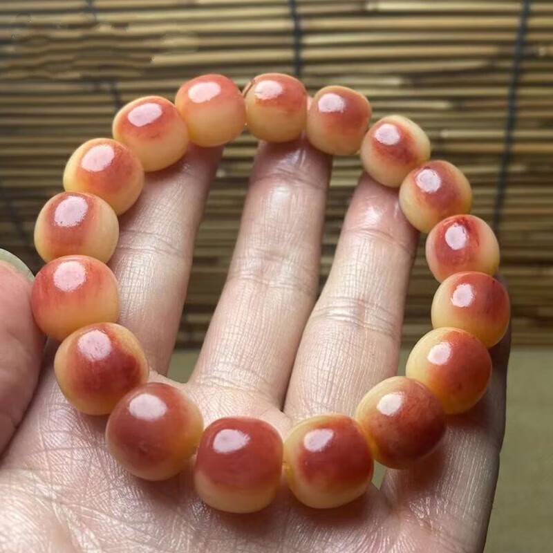 snqpa 骆驼骨手串满血老型藏式驼骨手串手链佛珠男女款民 珍品桶珠14*