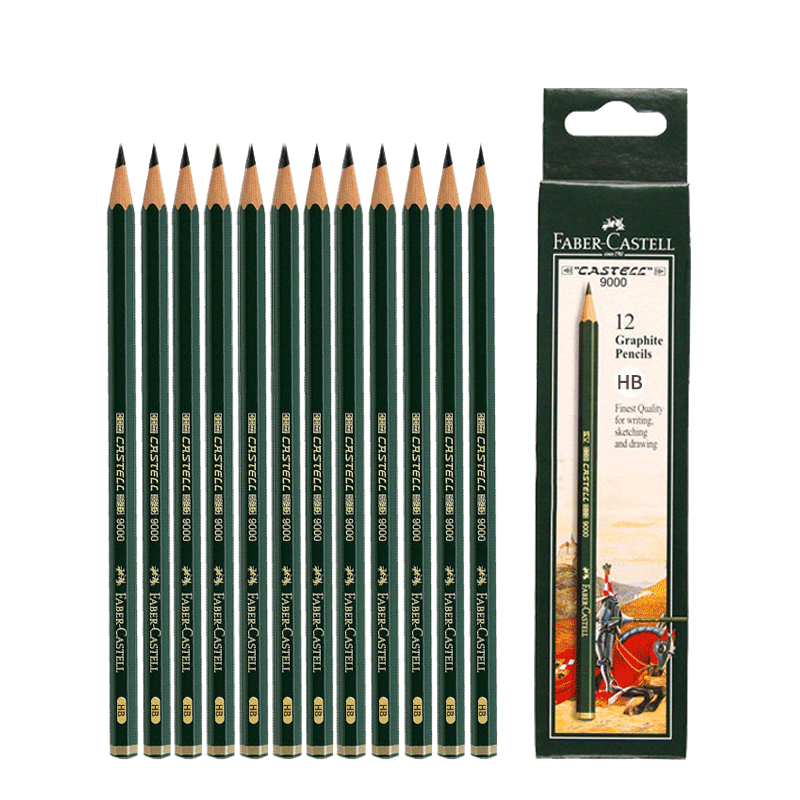 FABER-CASTELL 辉柏嘉 9000 六角杆素描铅笔 HB 12支装