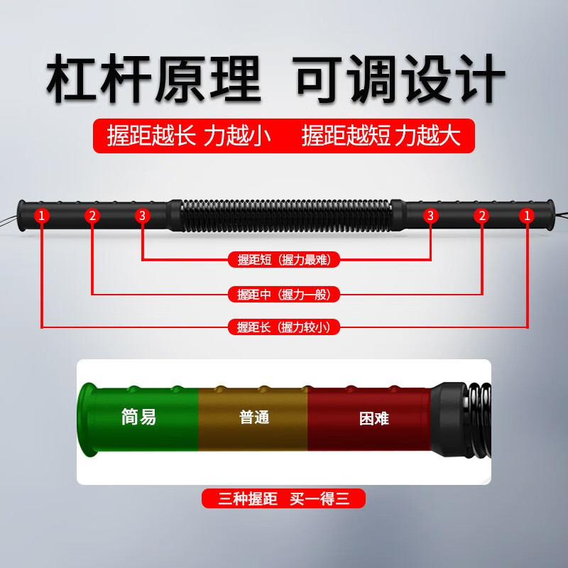 臂力器臂力器男臂力棒握力棒健身器材家用可调节健身棒黑色经典版真实测评质量优劣！分析性价比质量怎么样！