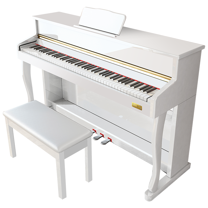 贝琪（Betsy）电钢琴重锤88键考级初学者智能立式电子钢琴B391木纹白-高箱