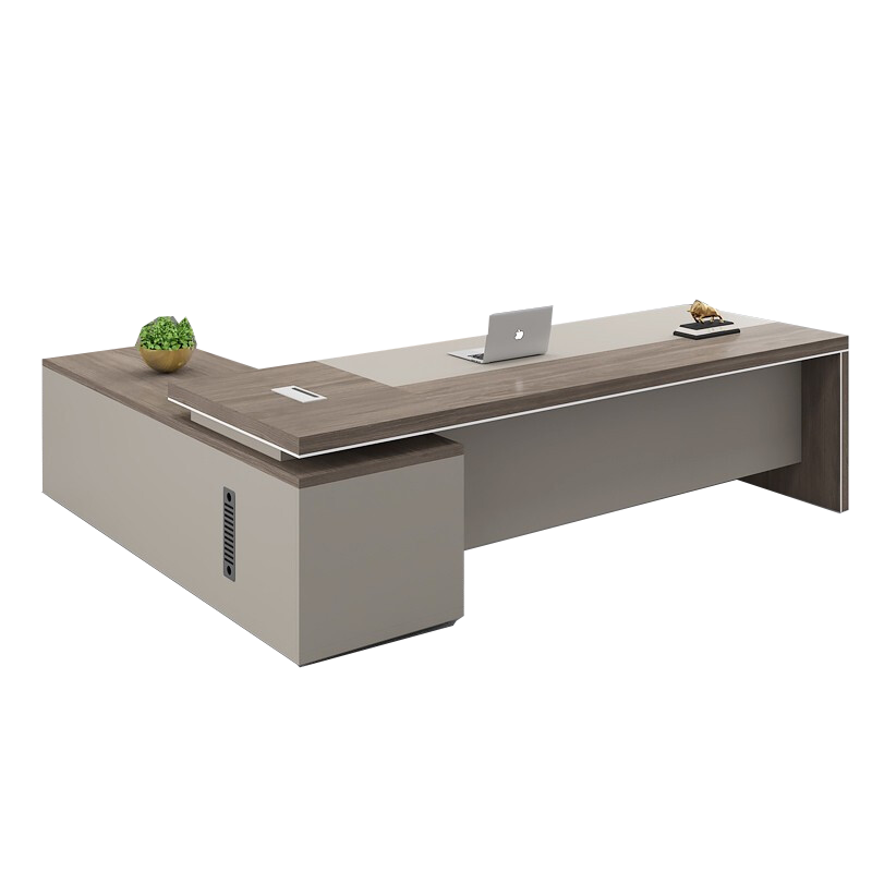 安美诚 老板办公桌办公家具老板桌椅组合板式大班台经理桌老板台单人电脑桌 2.4*0.9米老板桌