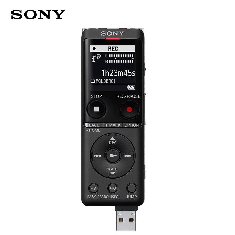 索尼（SONY）录音笔ICD-UX570F 4GB 黑色 智能降噪升级款 专业线性录音棒 商务学习采访支持内录