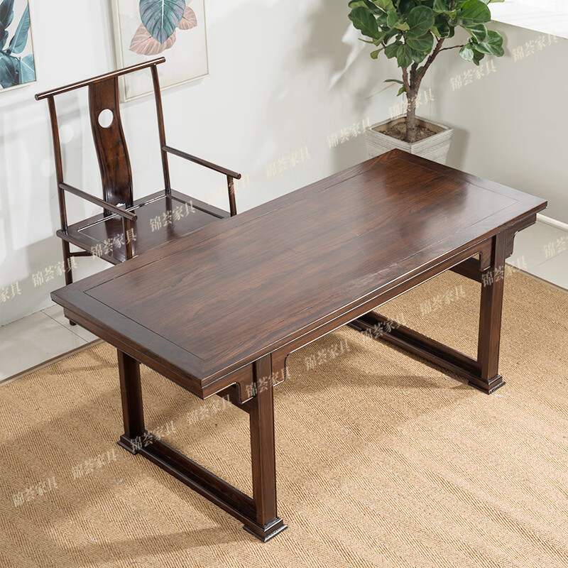 书桌画案中式实木毛笔专用老榆木书法桌办公电脑书画桌家用练字学习桌