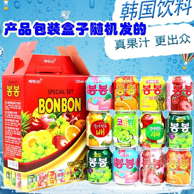 海太韩国原装进口网红饮料整箱果肉果汁238ml*12瓶礼盒装 海太六种混合238ml*12瓶