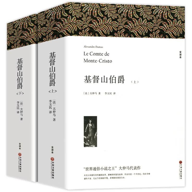 基督山伯爵全套共2册 必读世界经典名著书目初中高中生课外阅读书籍长篇文学小说原著无删减