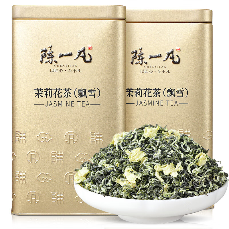 陈一凡茉莉花茶 九窨特级川派茉莉飘雪 茶叶横县茉莉花绿茶罐装 【买2贈礼袋】九窨特级茉莉飘雪