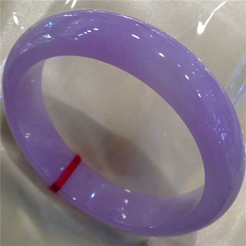 kerla520礼物缅甸老坑翡翠紫罗兰玉镯子冰糯种贵妃正圈圆条手镯粉紫玉