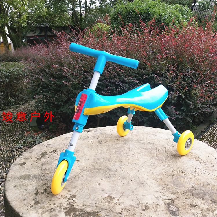 扭扭车折叠螳螂车婴幼儿童扭扭车宝宝三轮车踏行车溜溜车滑行学a 蓝色