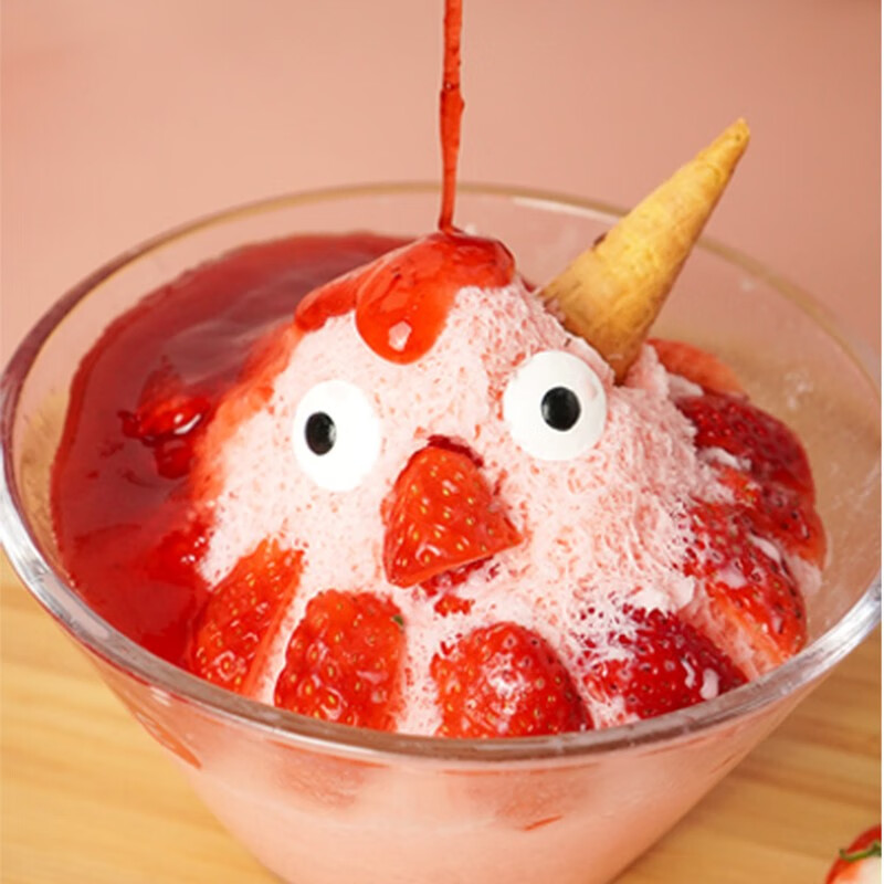 韩式雪冰粉 雪花冰粉牛奶味雪冰原料绵绵冰粉原材料商用 草莓味(6倍)