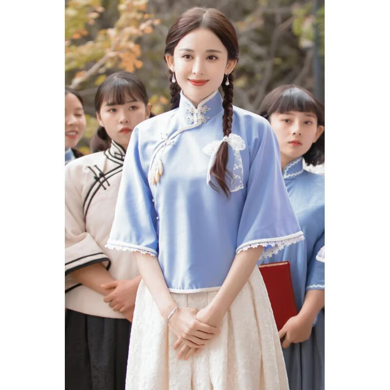 ujxw民国风女装学生五四装复女班服校服中山装青年装大家闺秀礼服