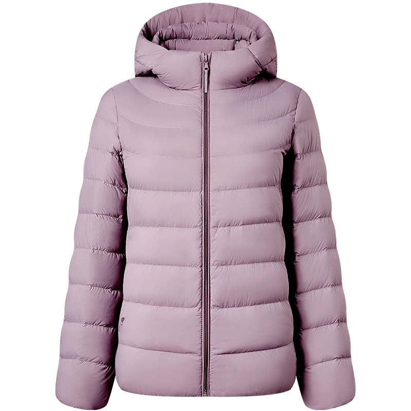 坦博尔轻薄连帽羽绒服女短款90鸭绒秋冬保暖外套TBF310238A 玫彩紫 L (170)