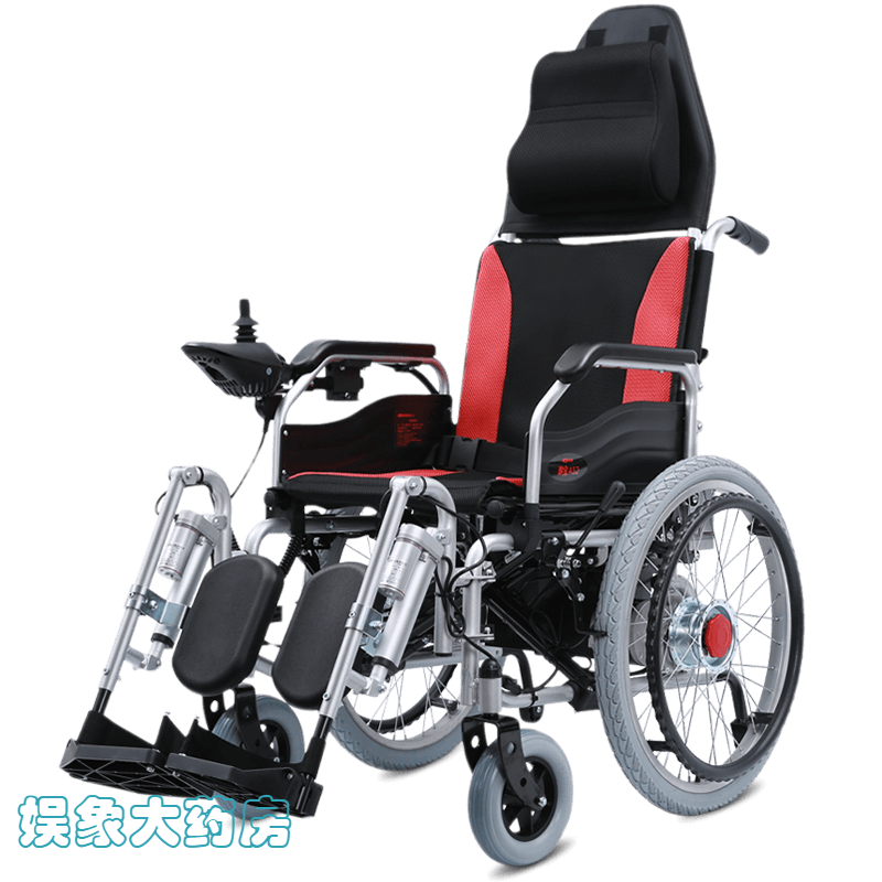 电动轮椅可折叠轻便小型瘫痪智能半躺高靠背全自动轮椅车老人老 12a