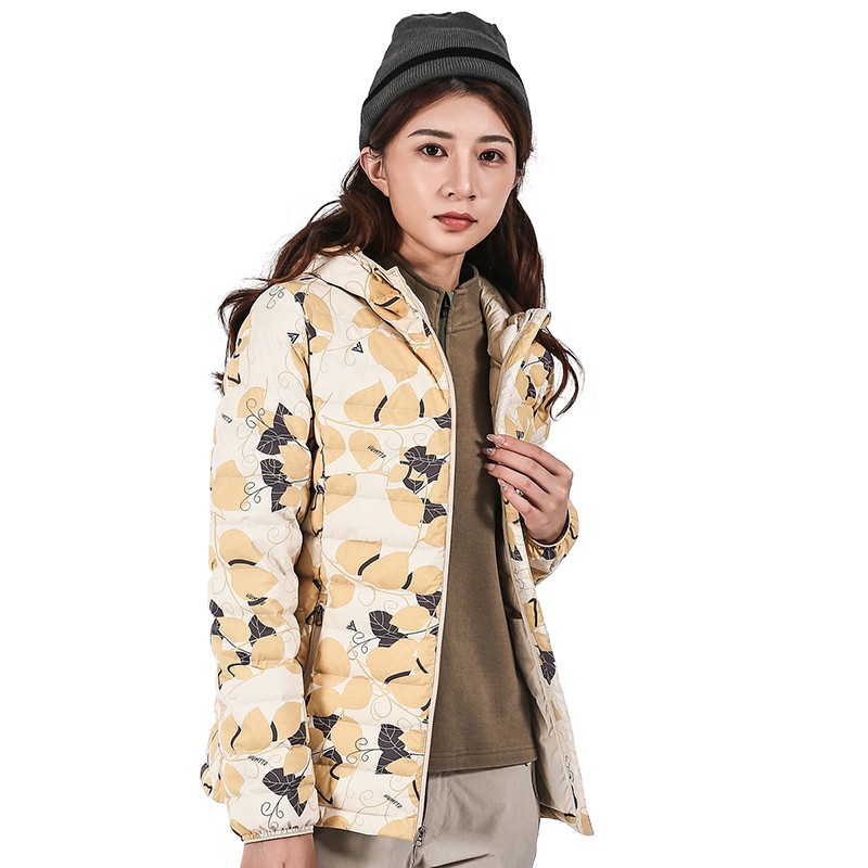 悍途(humtto)户外连帽轻薄羽绒服女士秋冬新品时尚轻盈保暖外套 枫叶