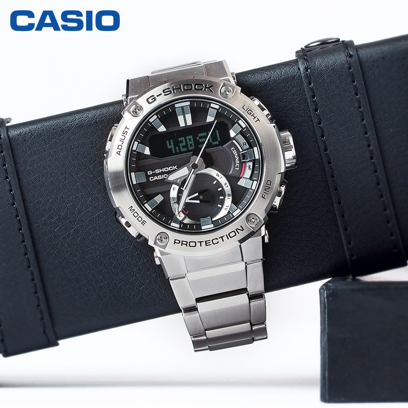 casio卡西欧男表g-shock gst b200系列时尚男士太阳能运动防震手表男