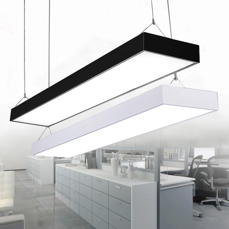 粟慄直角led办公室吊灯长条形日光灯服装店铺写字楼工程灯吊灯 36w