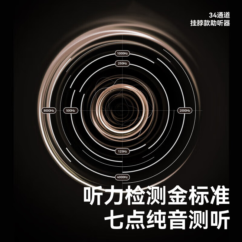 左点zdeer挂脖式助听器防丢老年人专用轻中重度耳聋耳背围脖34通道 挂脖防丢|50dB高增益|金属款