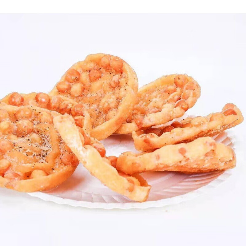 虎钢馋四川特产豌豆饼真空装个酥脆油炸成都小吃月亮粑周记 大个豌豆