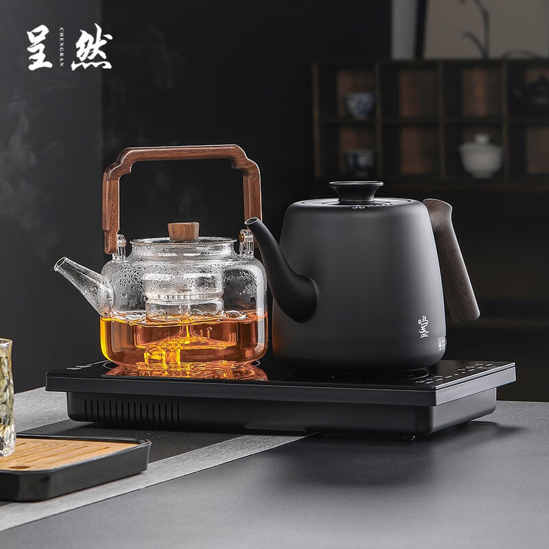 呈然 全自动上水茶具电磁炉煮茶烧水一体茶台可嵌入电茶壶蒸煮茶壶 MZ-171+A-58四代
