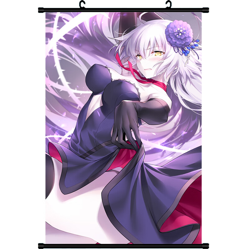 狼天影 fate/fgo 黑白圣女贞德挂画海报 二次元动漫游戏周边定制卷轴