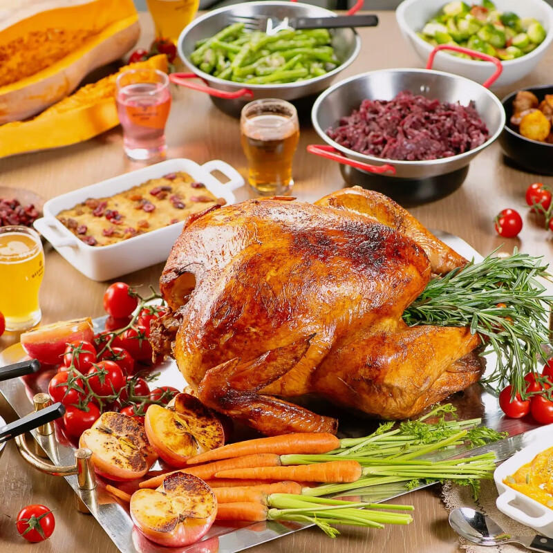 禾澹感恩节熟火鸡肉整只圣诞火鸡西餐咖啡厅聚会生日家宴美食烤火鸡 4