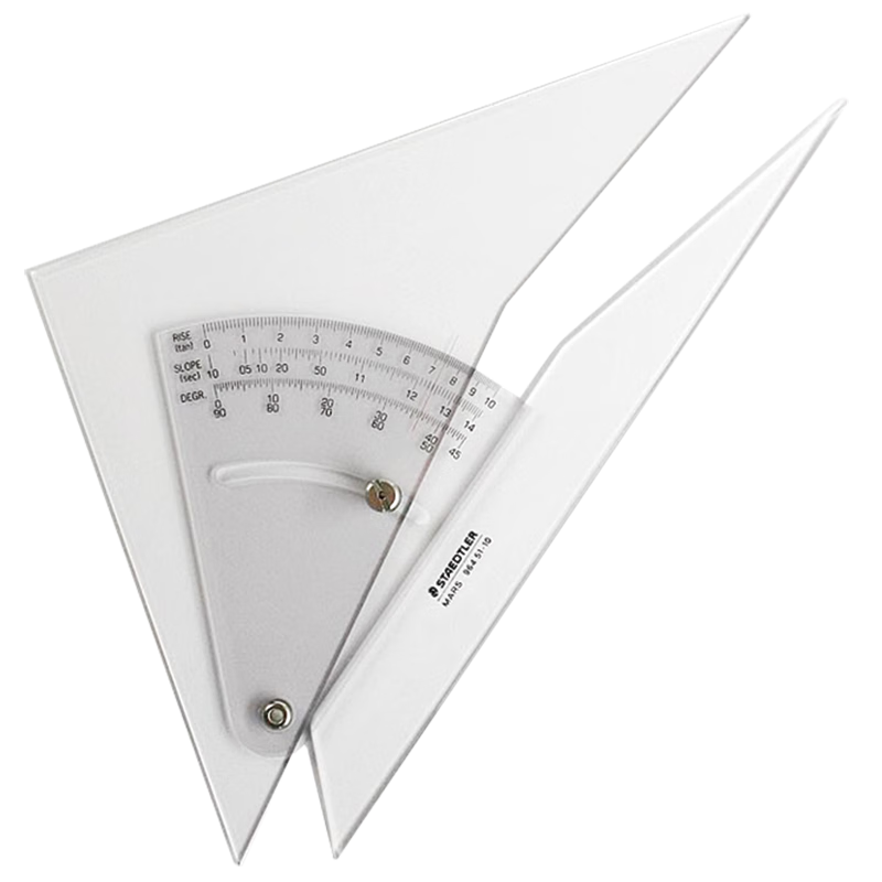 施德楼（STAEDTLER）绘图板 工程制图绘图工具 专业制图板 配备制图平行尺  661 勾配定规 25CM可调节制图三角板