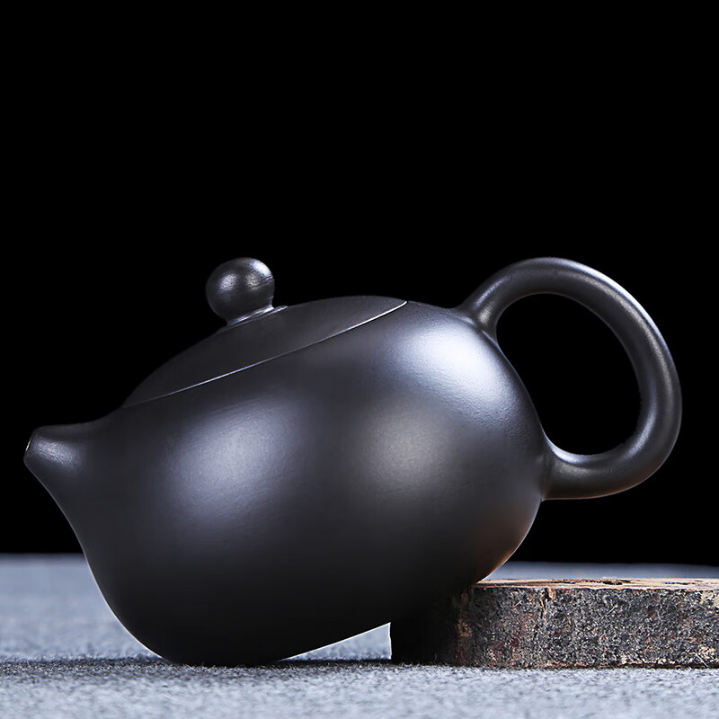 复古中式大容量个人专用泡茶壶单壶高档功夫茶具配件 黑泥紫砂西施壶