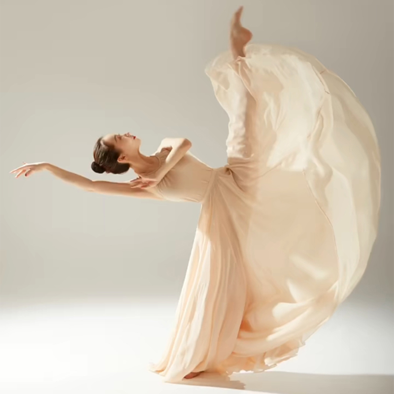 跳舞穿的大裙摆舞蹈裙古典舞蹈服女纱裙飘逸民族现代中国舞720度大摆