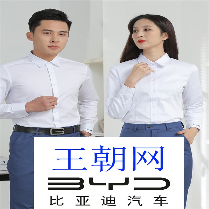 礼莎比亚迪4s店工作服西装王朝网免烫白衬衫销售上班套装雾霾蓝西裤正