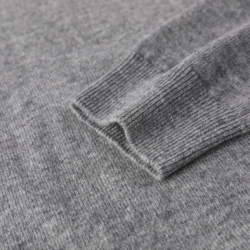 恒源祥100纯羊毛针织衫女秋冬新款半高领套头毛衣内搭打底纯色羊毛衫女 烟青灰 S /160/84A