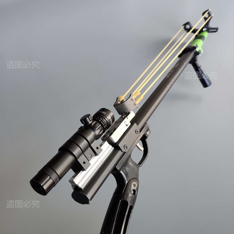 猎瑞长杆弹弓两节伸缩红激光绿激光瞄准镜加厚航空铝配撒放器40大弓门