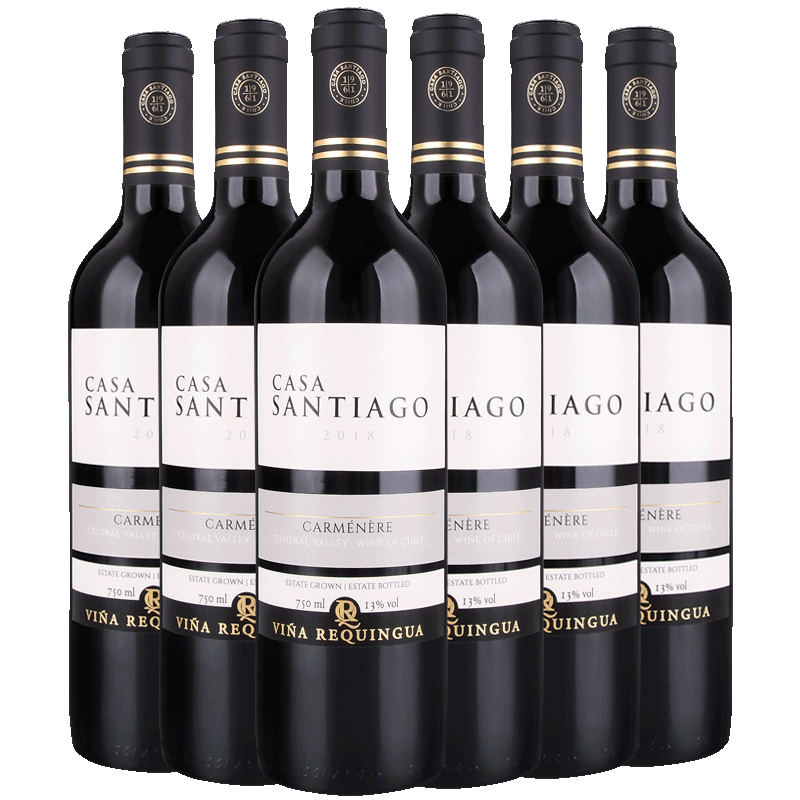 智利红酒 卡萨圣地亚哥佳美娜干红葡萄酒 750ml 100%佳美娜 品种级 智利原瓶进口红酒 卡萨圣地亚哥佳美娜红葡萄酒整箱