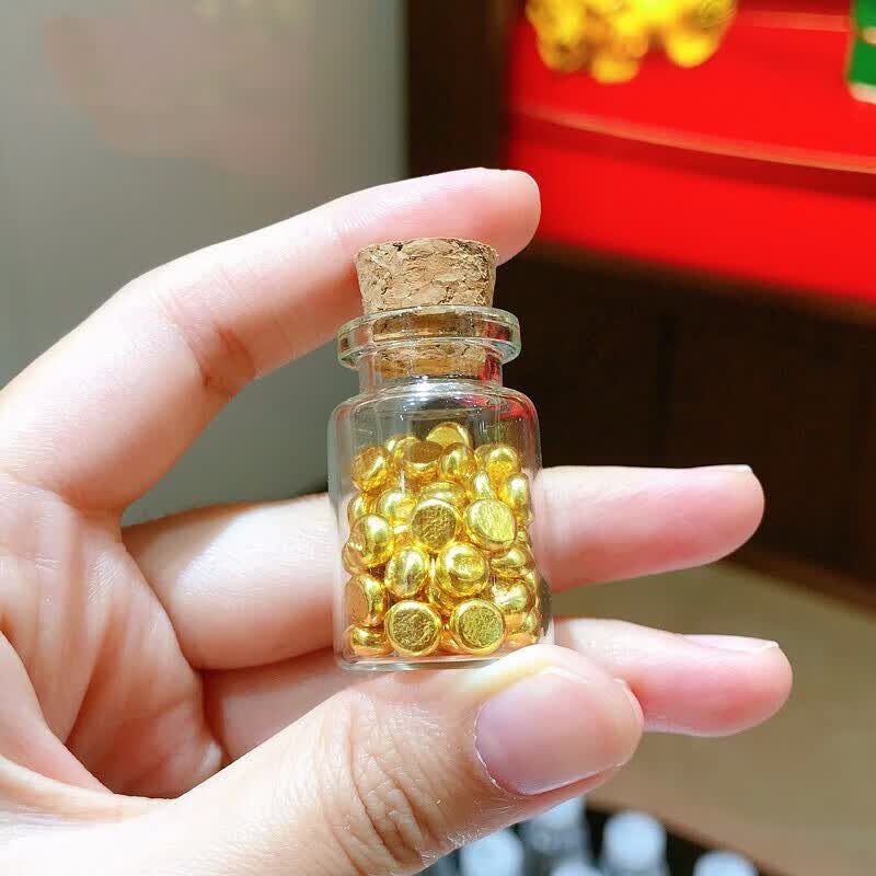 乐灵珠宝 999.9足金攒小金豆子黄金1g投资金实心金豆豆属于什么档次？